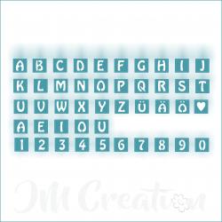 Stanzschablone - ABC in Rahmen